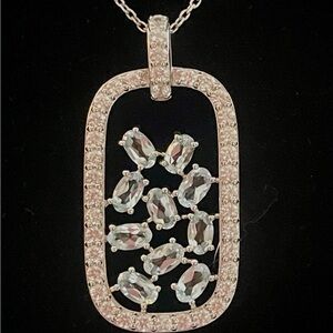 Aqua Marine Tag Necklace